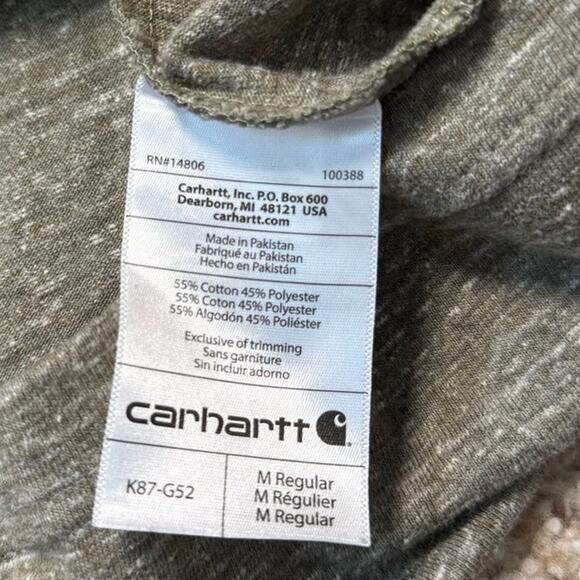 CARHARTT  Men's short sleeve  T-Shirt, Green/Tan, size M, Workwear - Picture 7 of 7